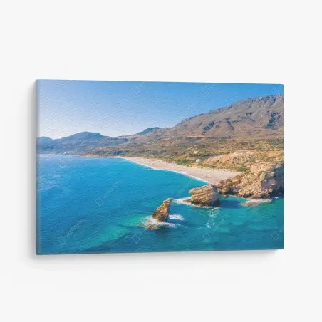 Leinwandbild türkisfarbenes küstenpanorama – Pixers®