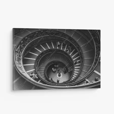 Leinwandbild dramatische spiraltreppe in monochrom – Pixers®
