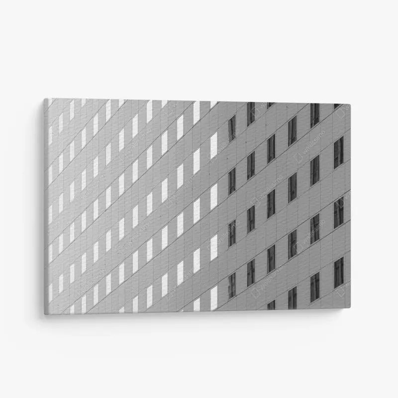 Leinwandbild minimalistische fassadenstruktur mit geometrischem muster