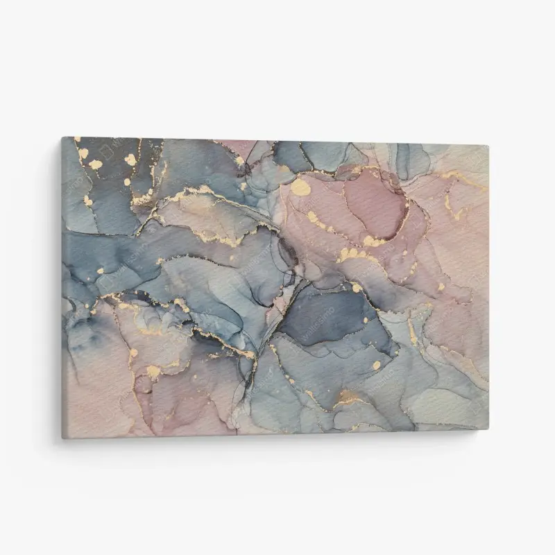 Leinwandbild zarte pastell-flüssigmarmor mit goldadern