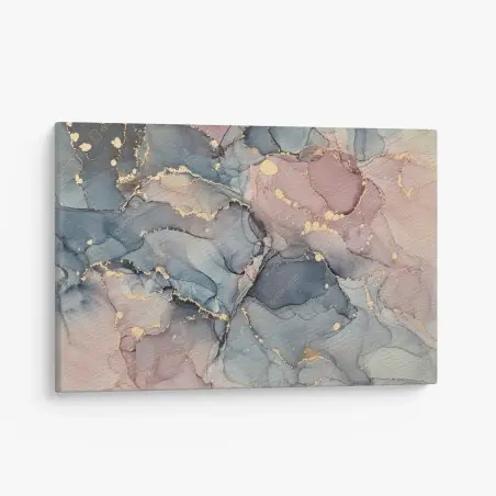 Leinwandbild zarte pastell-flüssigmarmor mit goldadern – Pixers®