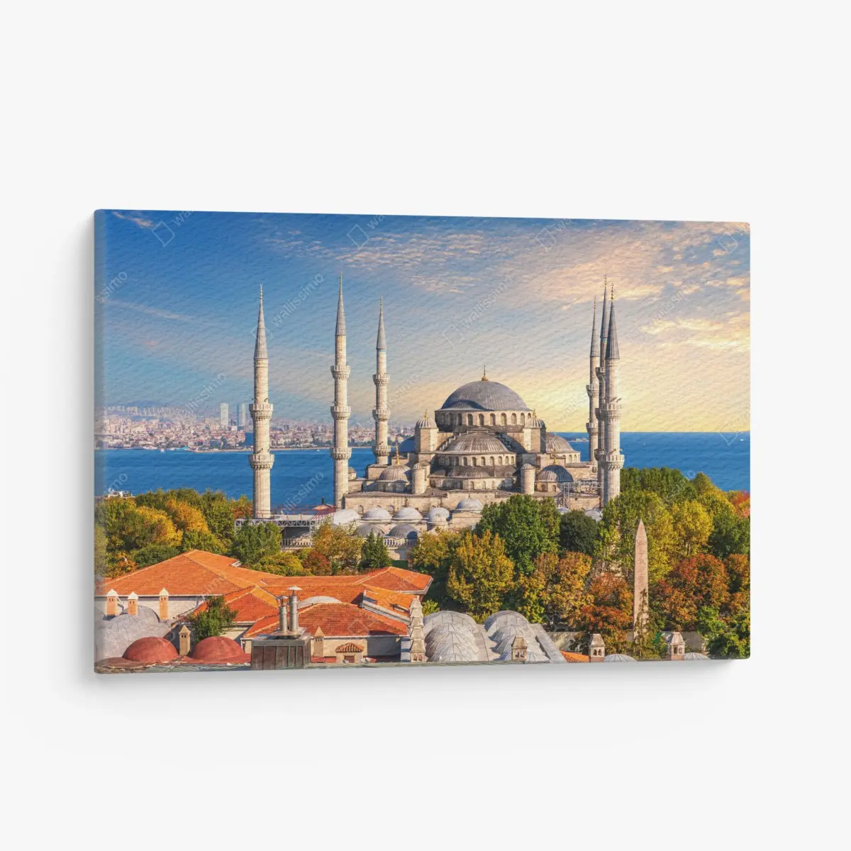Leinwandbild Istanbul mit der Blauen Moschee bei Sonnenuntergang – Pixers®
