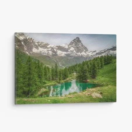 Leinwandbild blauer see bei Cervinia – Pixers®