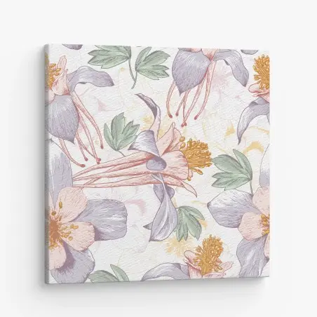 Leinwandbild zarte pastellblumen im botanischen stil – Pixers®