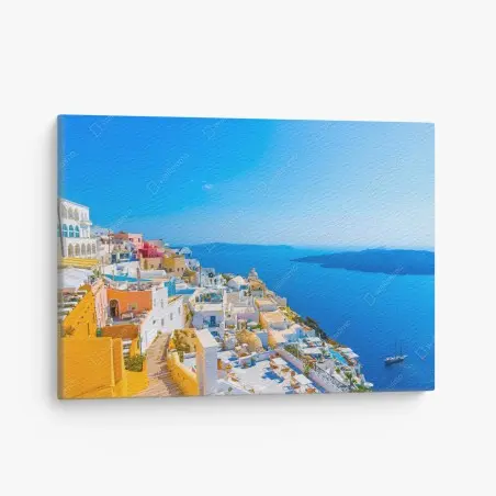 Leinwandbild sonnige ansicht der caldera von Santorini – Pixers®