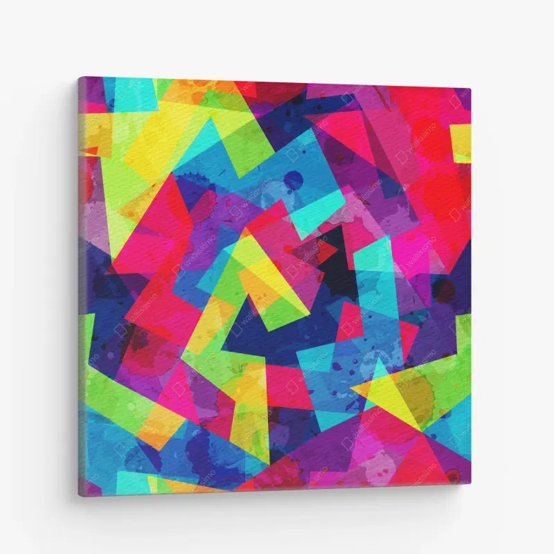 Leinwandbild lebendige geometrische aquarell-collage