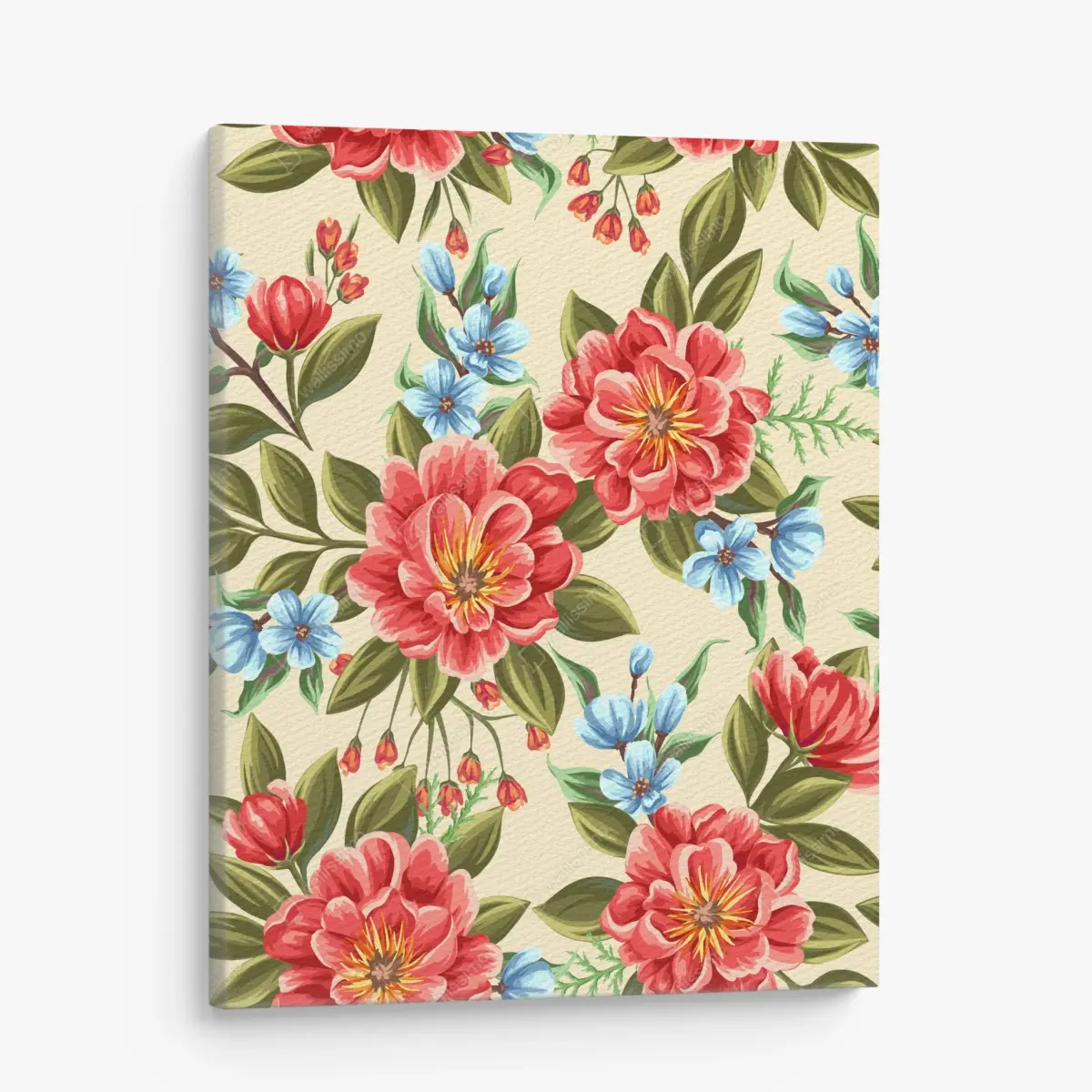Leinwandbild lebhaftes aquarell blumenmuster – Pixers®