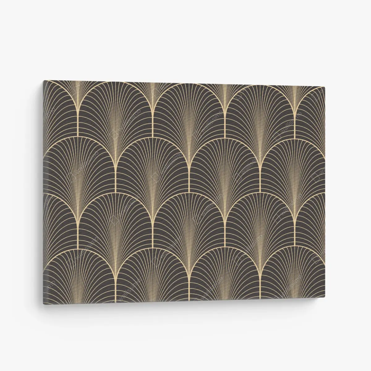 Leinwandbild art deco goldenes fächermuster – Pixers®