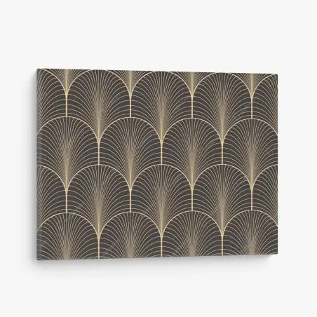 Leinwandbild art deco goldenes fächermuster – Pixers®