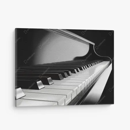 Leinwandbild elegante schwarzweiß klaviertasten – Pixers®