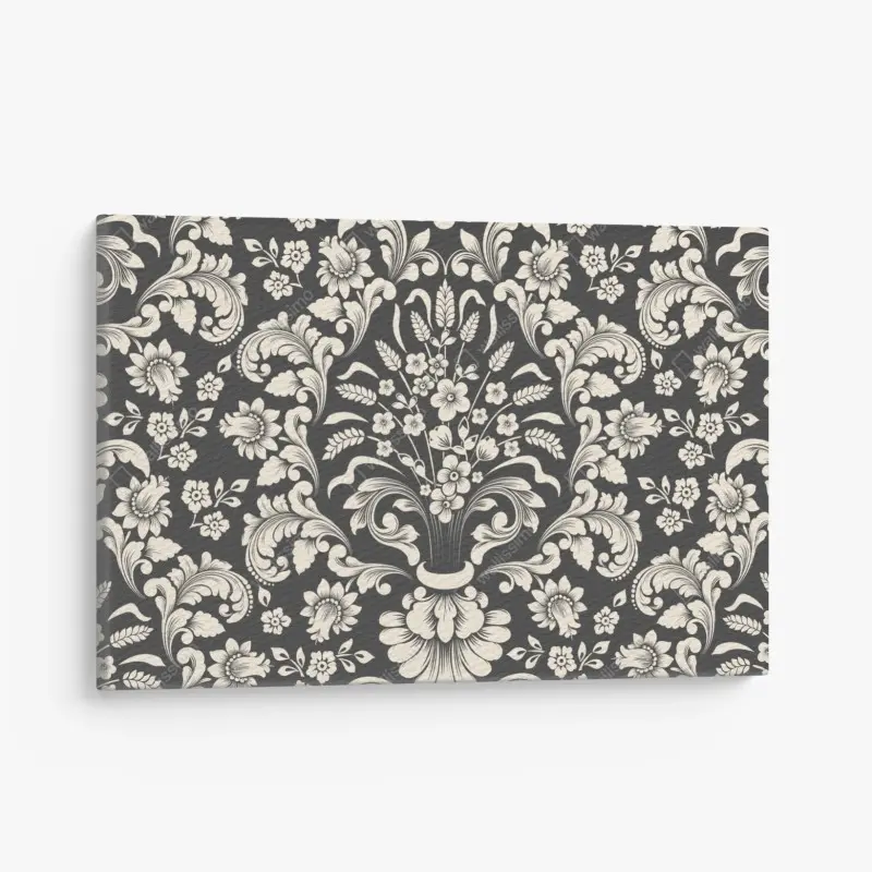 Leinwandbild vintage blumiges damastmuster