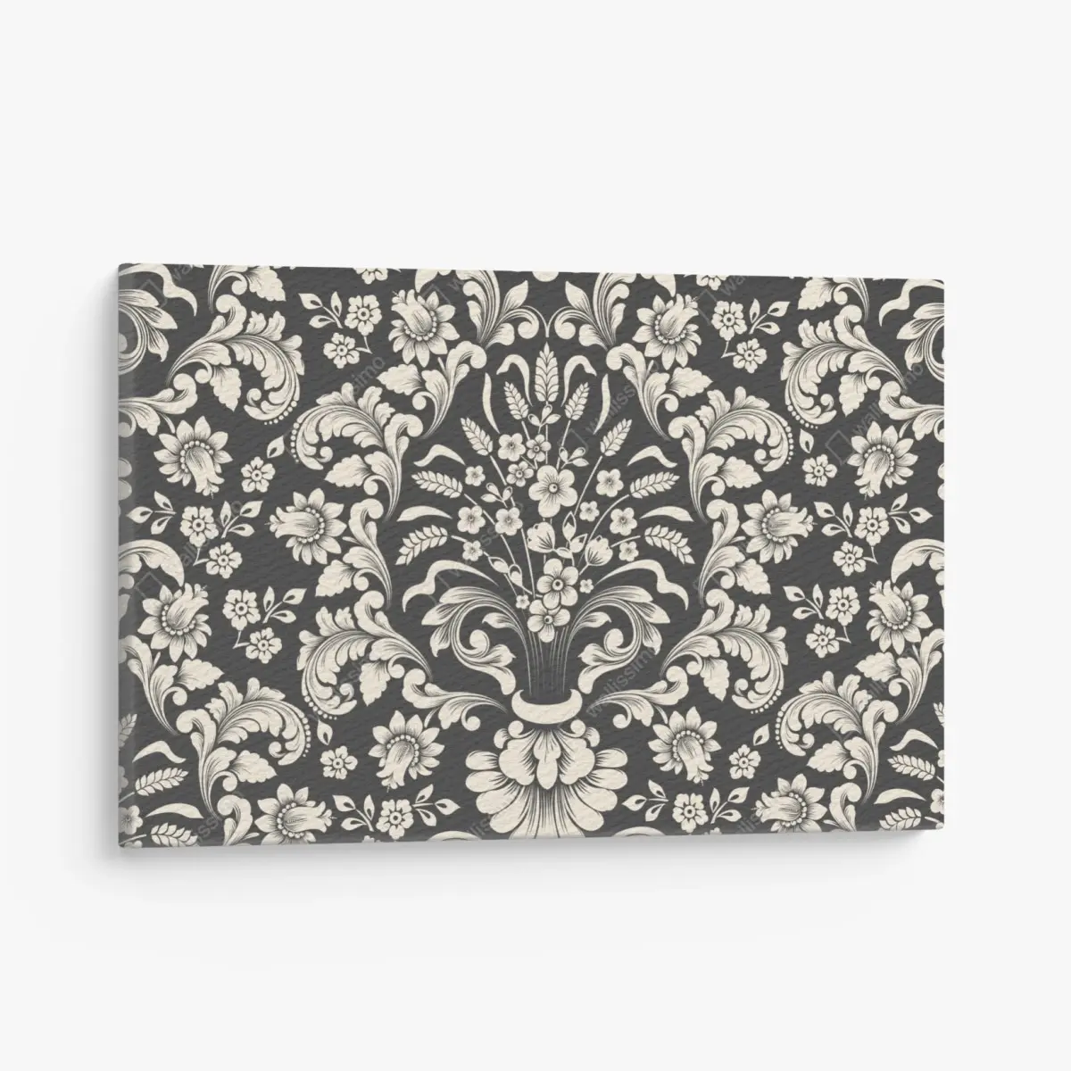 Leinwandbild vintage blumiges damastmuster – Pixers®