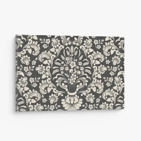 Leinwandbild vintage blumiges damastmuster – Pixers®