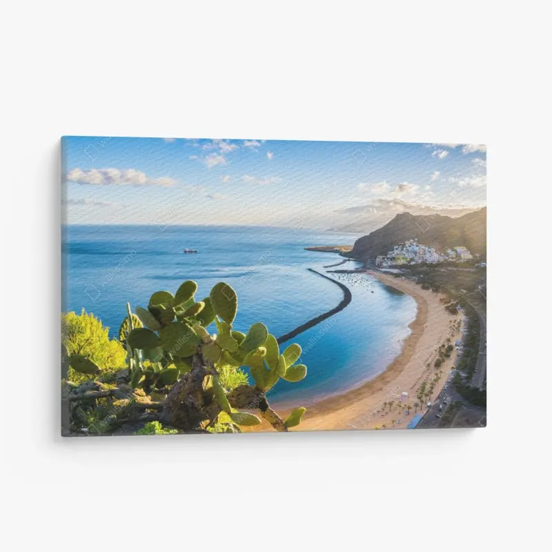 Leinwandbild sonniger strand Las Teresitas panorama