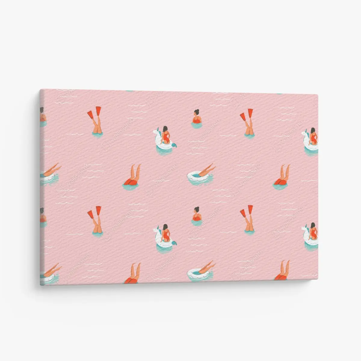 Leinwandbild verspieltes pastell poolmuster – Pixers®