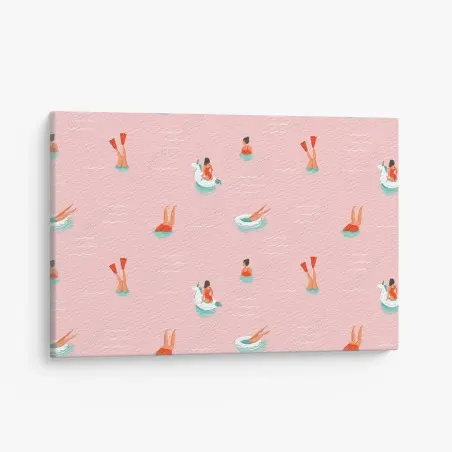 Leinwandbild verspieltes pastell poolmuster – Pixers®
