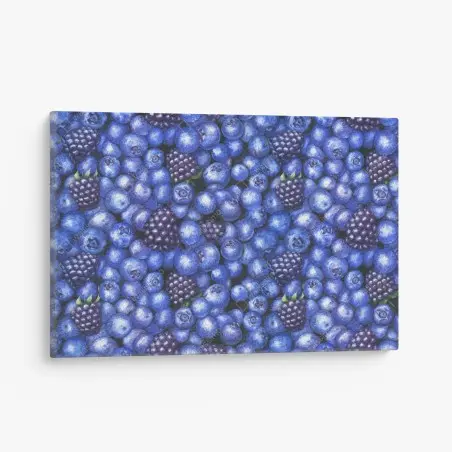 Leinwandbild aquarellmuster mit blaubeeren und brombeeren – Pixers®