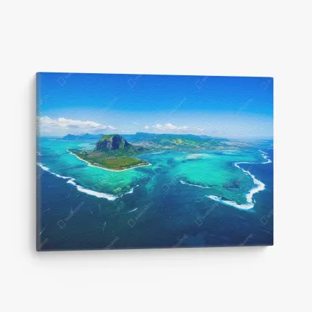 Leinwandbild panorama Le Morne über der lagune von Mauritius – Pixers®
