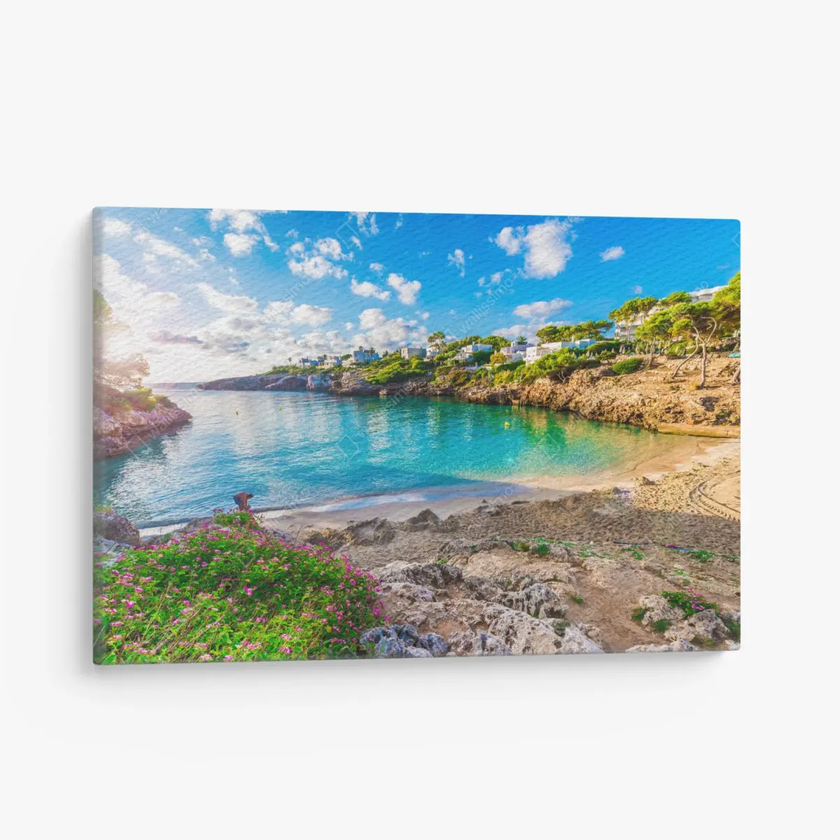 Leinwandbild sonnige Cala Esmeralda türkisbucht – Pixers®