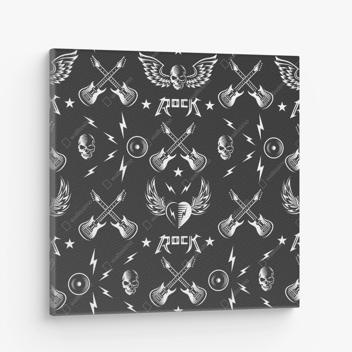 Leinwandbild nahtloses muster mit rock-symbolen – Pixers®