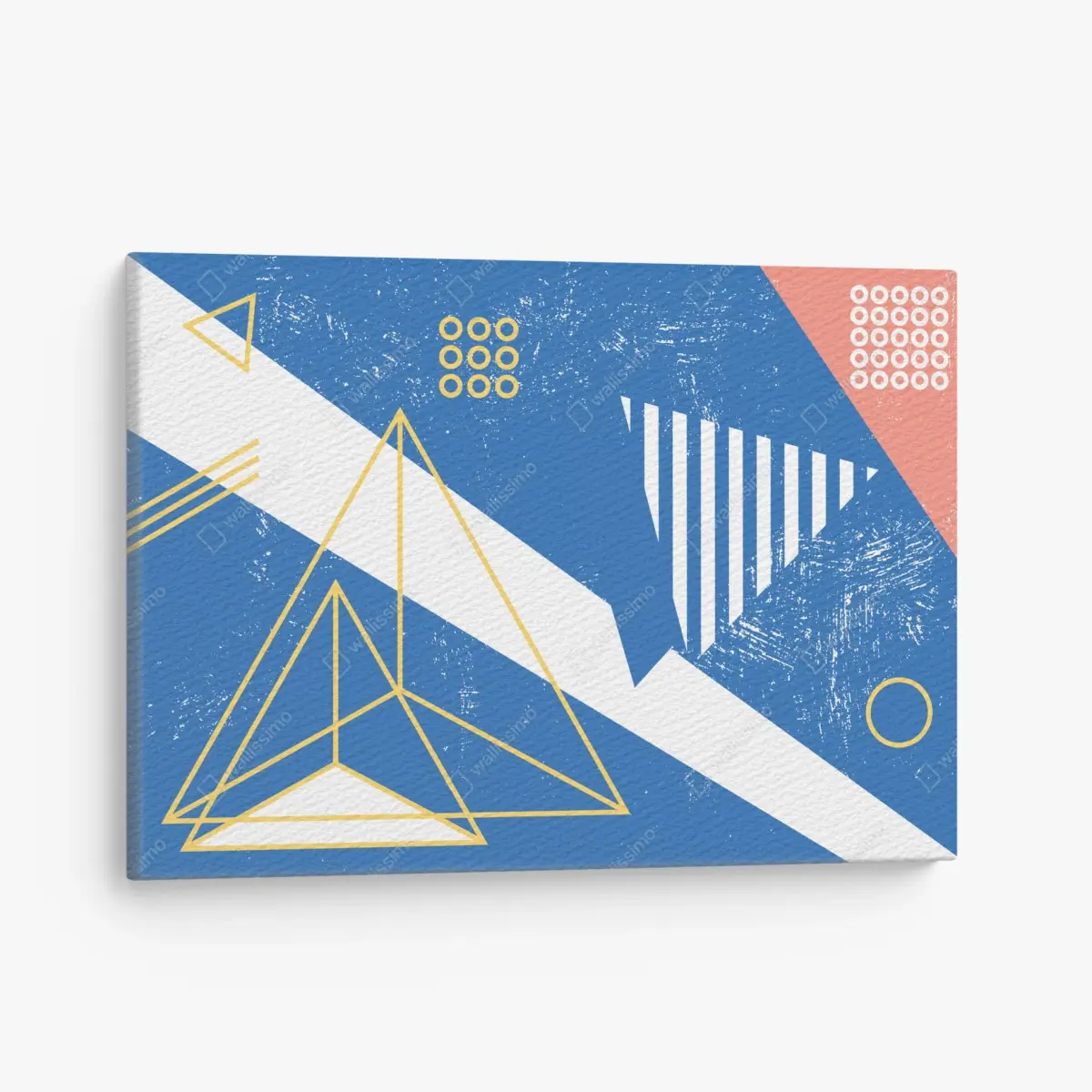 Leinwandbild geometrische abstraktion in blau – Pixers®