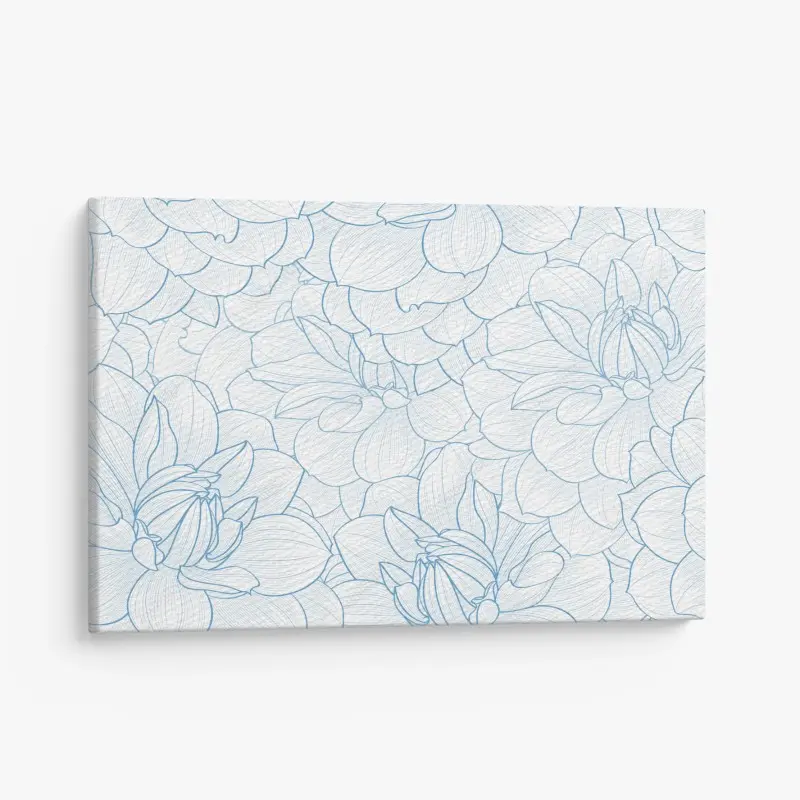 Leinwandbild zartes blaues blumenmuster