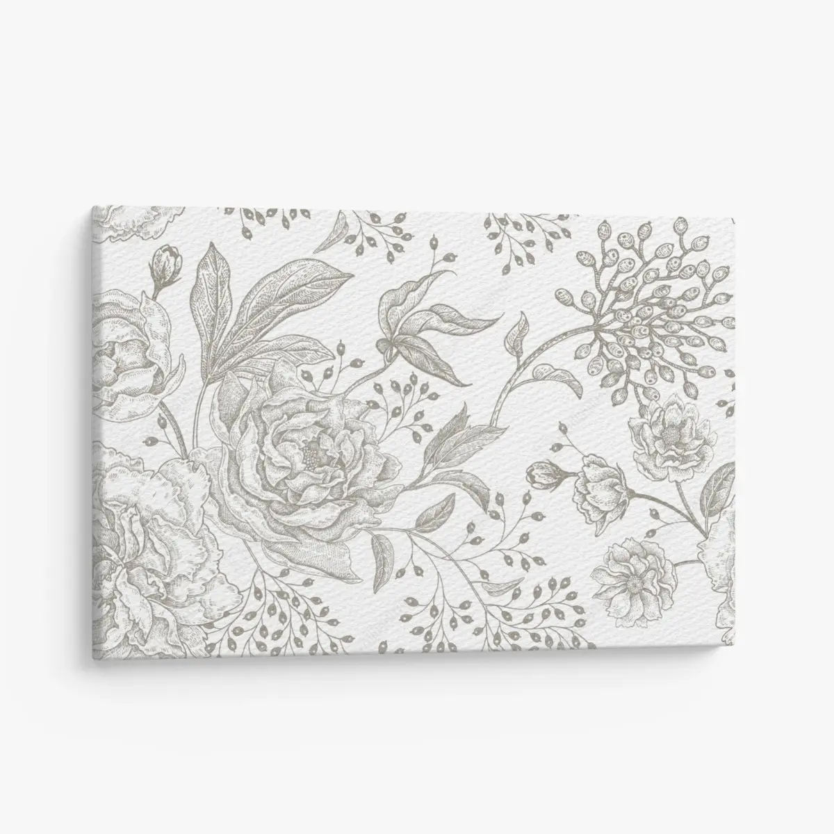 Leinwandbild zartes botanisches blumenmuster im vintage-stil – Pixers®