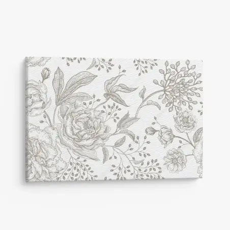 Leinwandbild zartes botanisches blumenmuster im vintage-stil – Pixers®