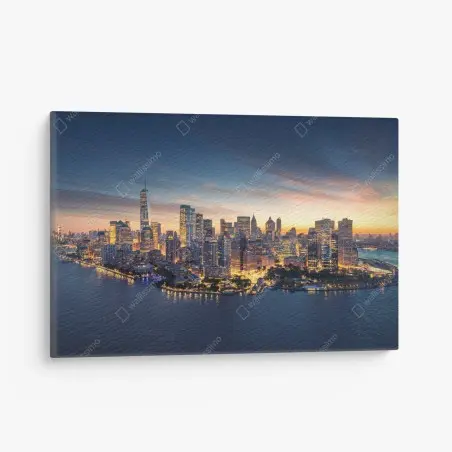 Leinwandbild Manhattan panorama bei sonnenaufgang – Pixers®