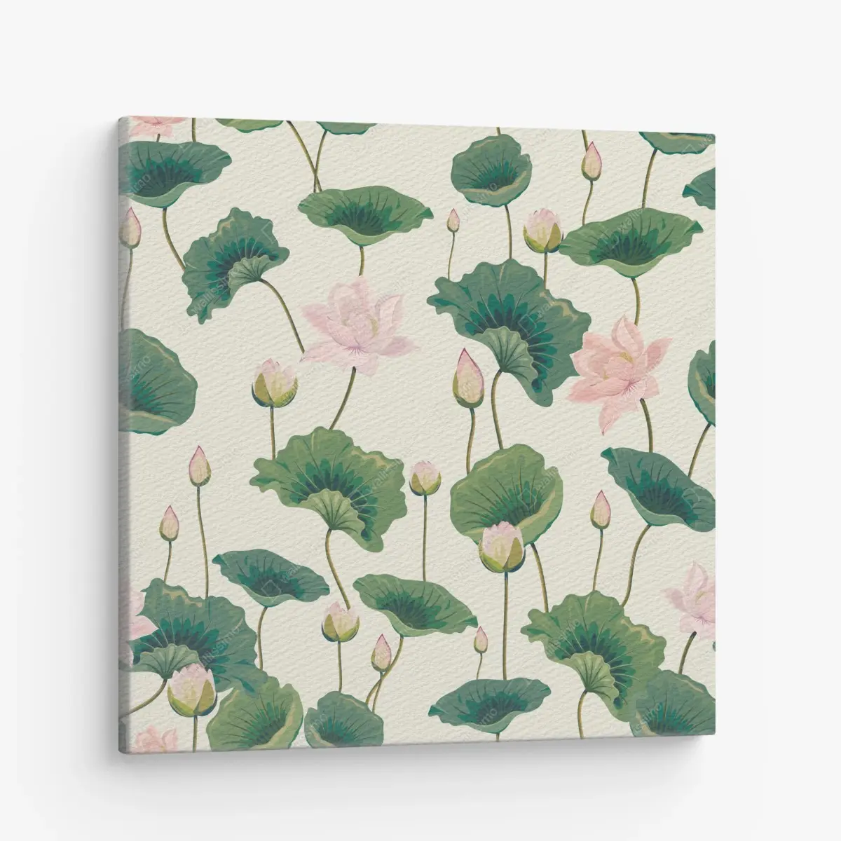 Leinwandbild ruhiges botanisches lotosmuster – Pixers®