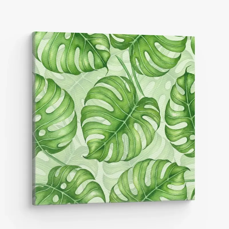 Leinwandbild aquarell monstera blättermuster