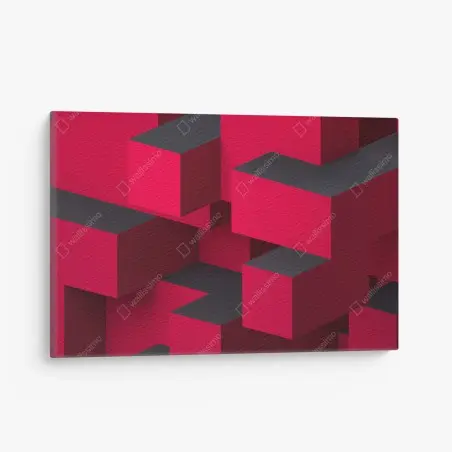 Leinwandbild kräftige rote geometrische blöcke – Pixers®
