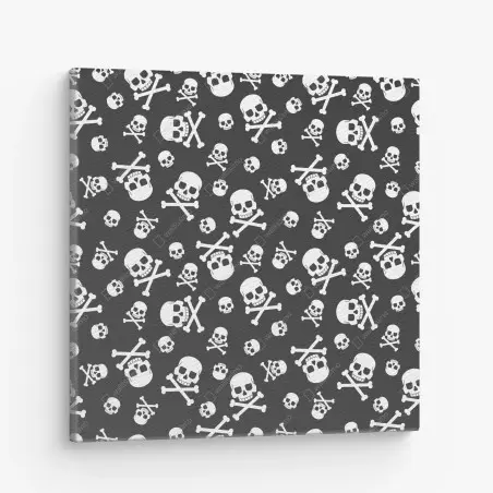 Leinwandbild weißes totenkopf muster auf grauem hintergrund – Pixers®
