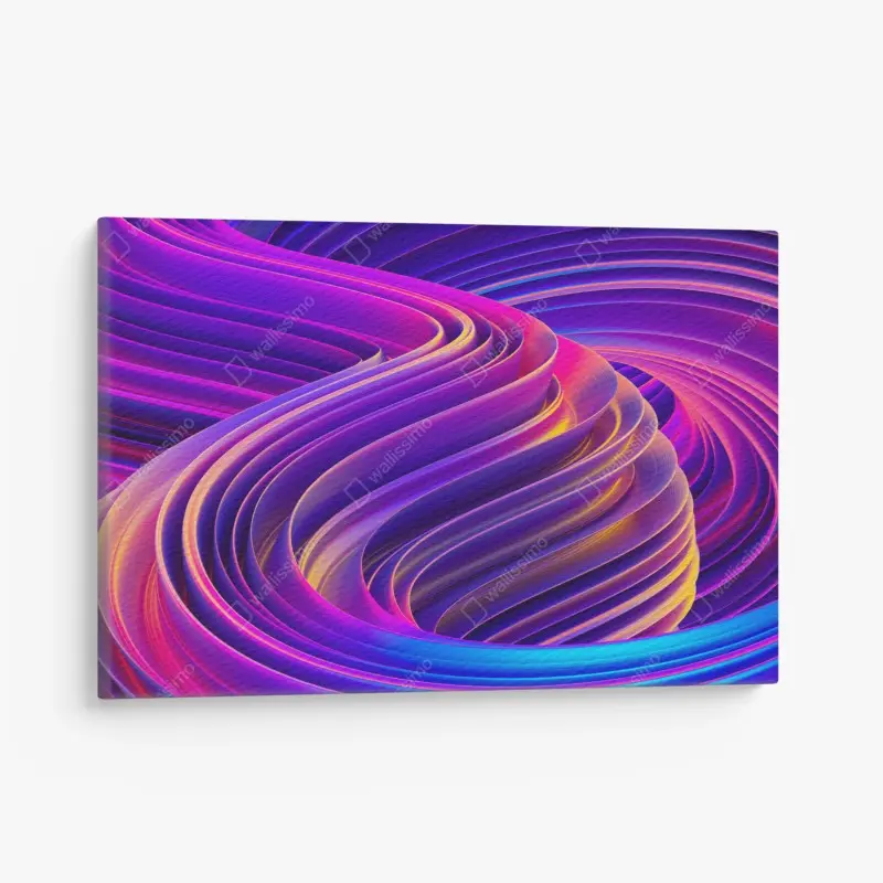 Leinwandbild leuchtender lila 3d bandwirbel