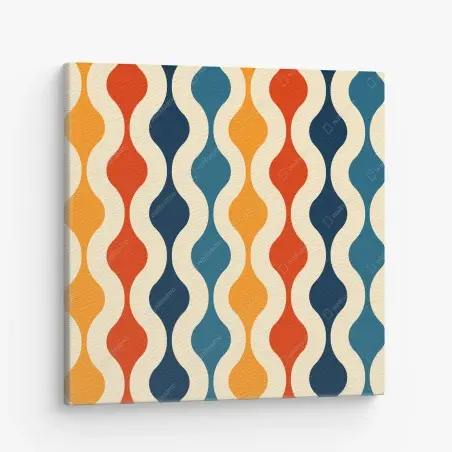 Leinwandbild retro welliges mid-century muster