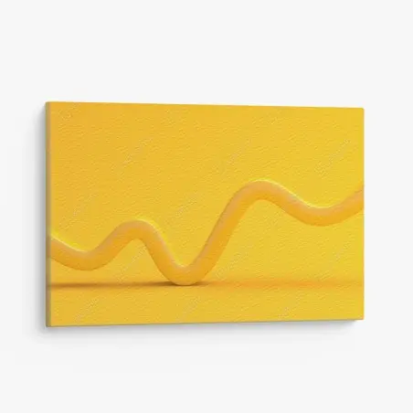 Leinwandbild sonnige gelbe 3d-abstrakte kurve – Pixers®