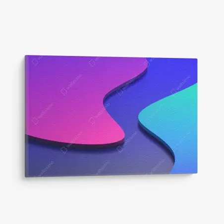 Leinwandbild leuchtende lila-blaue abstrakte 3d-formen – Pixers®