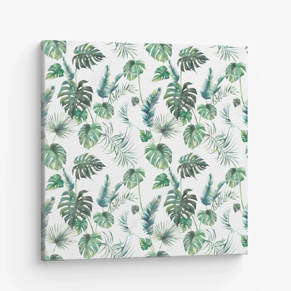 Leinwandbild aquarell tropische blätter muster – Pixers®