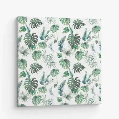 Leinwandbild aquarell tropische blätter muster – Pixers®