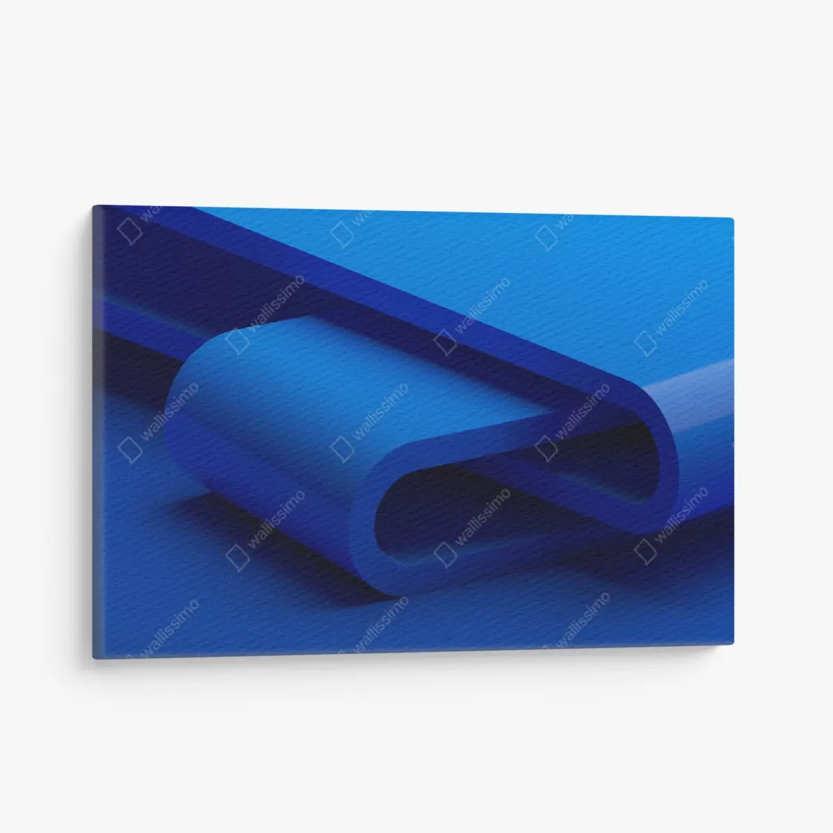 Leinwandbild minimalistische blaue geometrische schleife – Pixers®