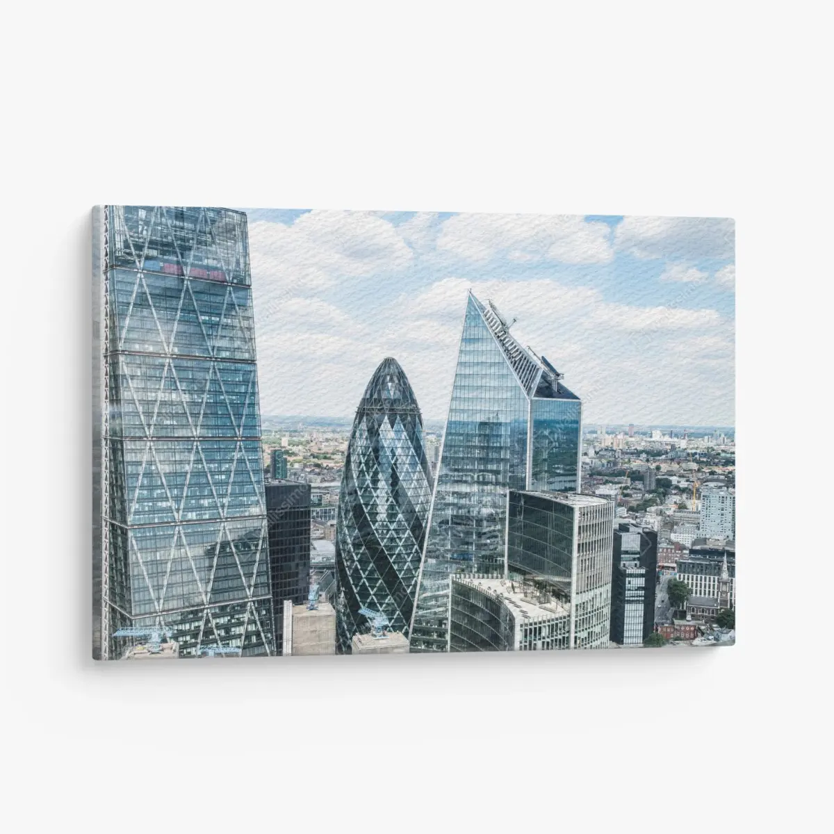 Leinwandbild moderne London skyline mit gläsernen wolkenkratzern – Pixers®