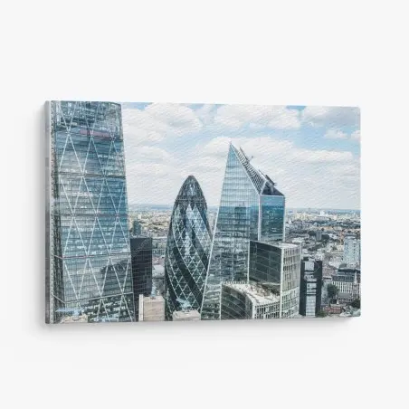 Leinwandbild moderne London skyline mit gläsernen wolkenkratzern – Pixers®