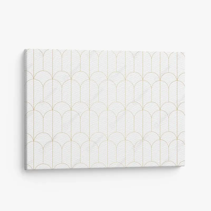 Leinwandbild goldenes art deco bogenmuster