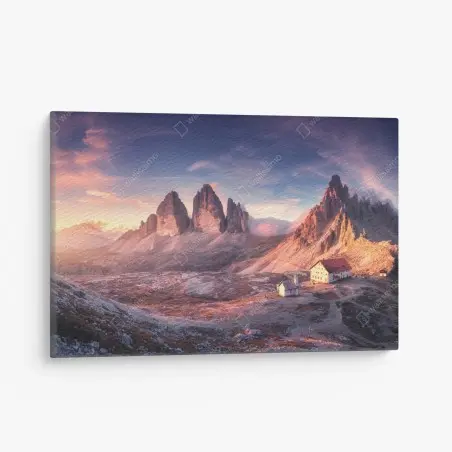 Leinwandbild sonnenaufgang über den gipfeln der Dolomiten – Pixers®