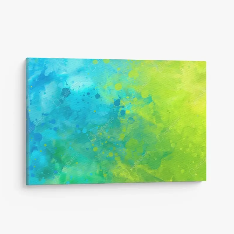 Leinwandbild lebhafte türkis und limetten aquarellspritzer