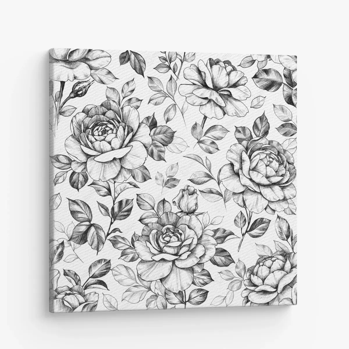 Leinwandbild handgezeichnetes rosenmuster – Pixers®