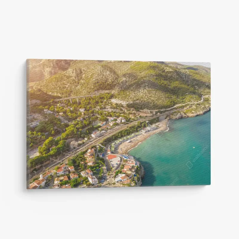 Leinwandbild türkise küstenlandschaft aus der vogelperspektive