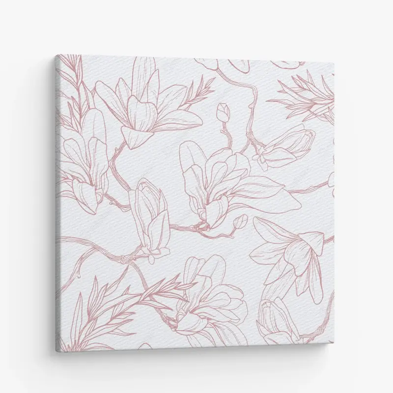 Leinwandbild zartes magnolienmuster in sanftem rosa