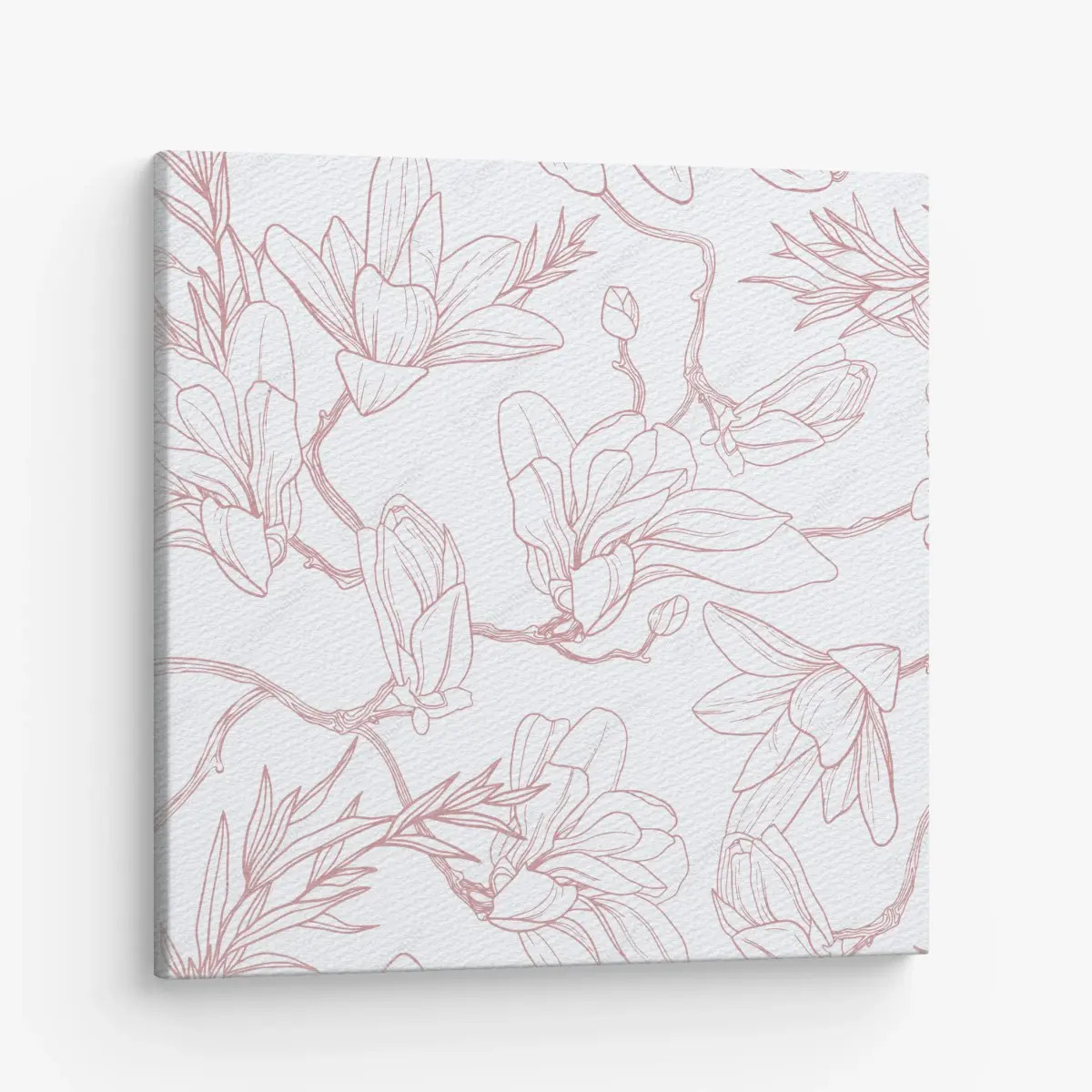 Leinwandbild zartes magnolienmuster in sanftem rosa – Pixers®