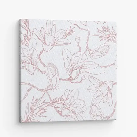 Leinwandbild zartes magnolienmuster in sanftem rosa – Pixers®